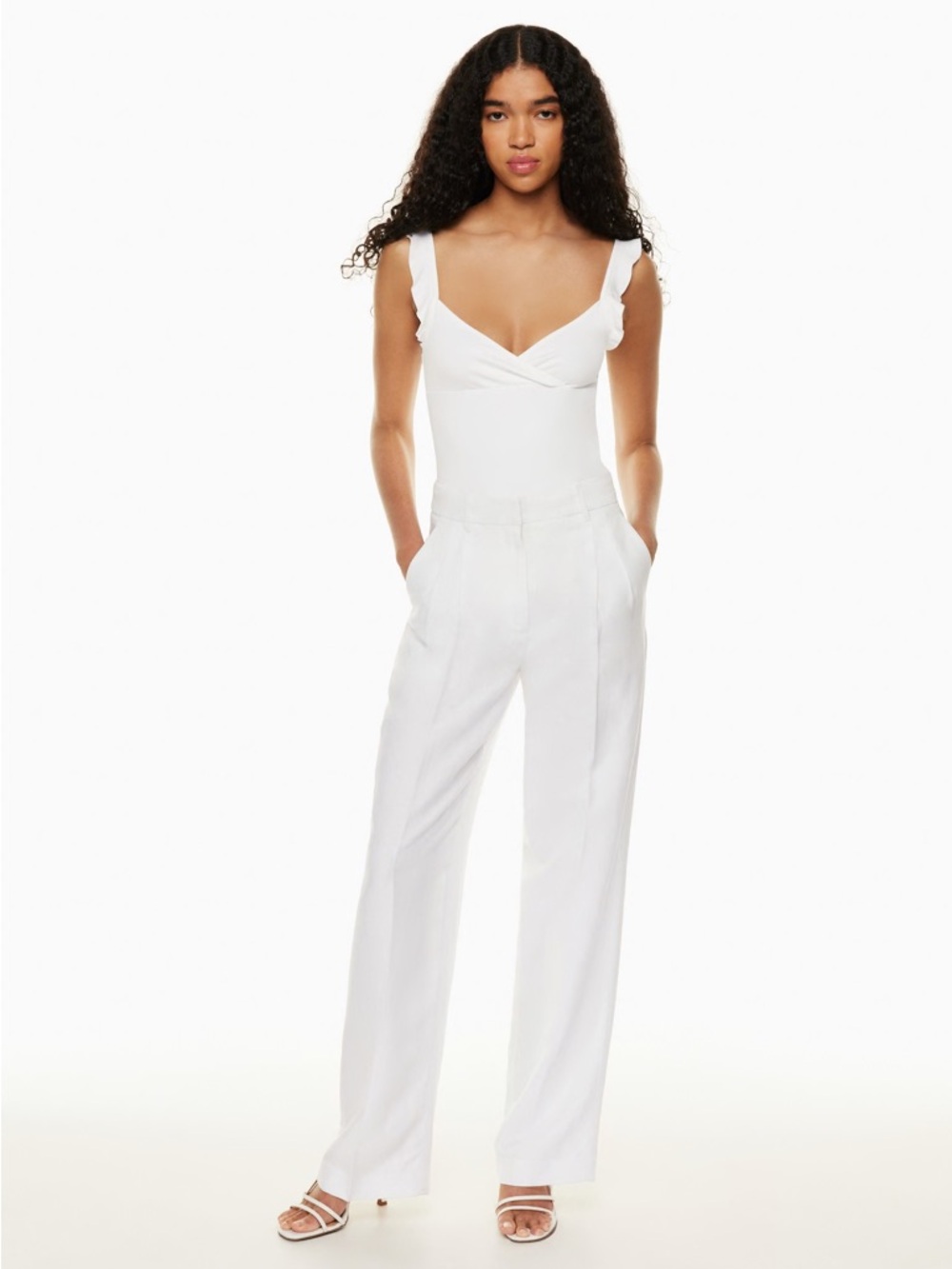 Aritzia The Effortless - white linen size 12
